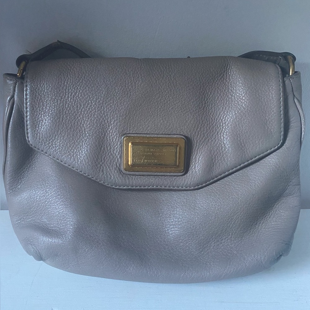 Marc by Marc Jacobs Grey Medium Flap Messenger Bag